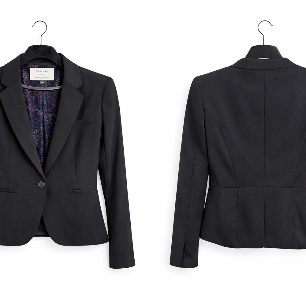 Tahari Elegant Black Suit Jacket
